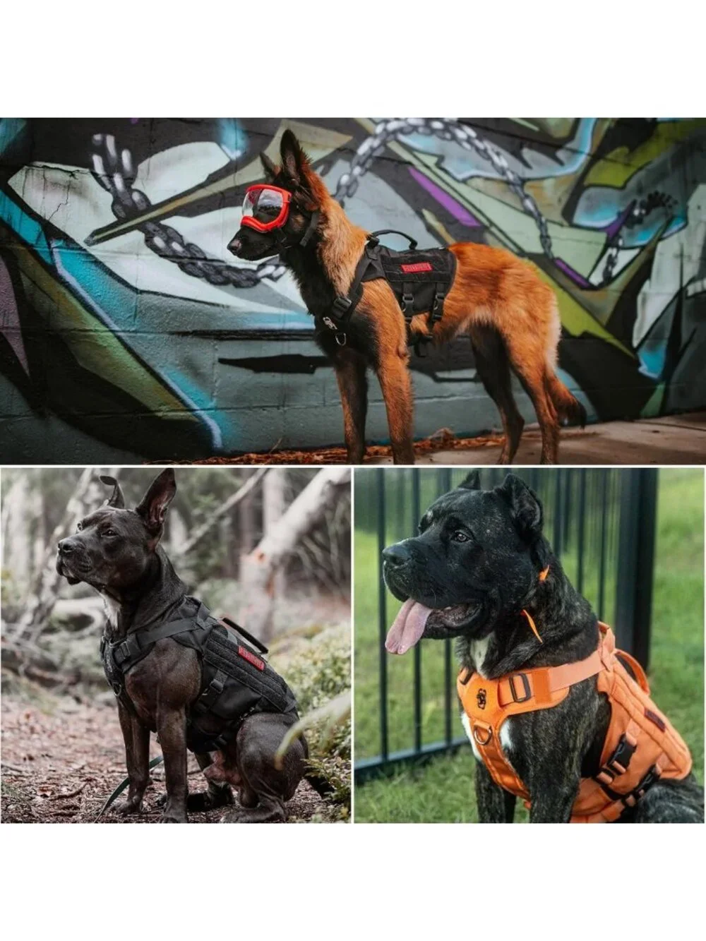Breathable No-Pull Tactical Dog Harness for Medium Dogs - Military Molle Vest